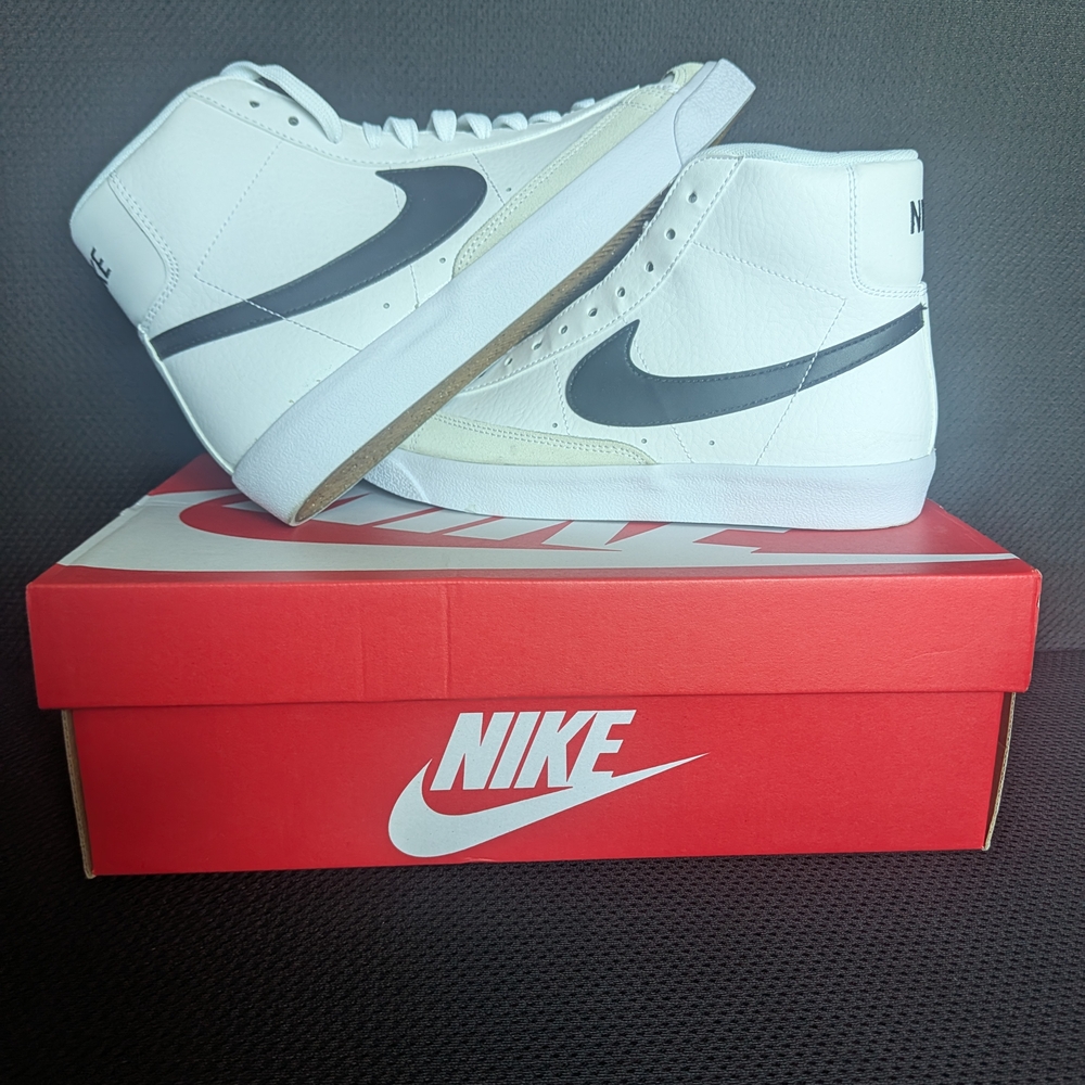 Nike Kids White and Black High-Top Sneakers